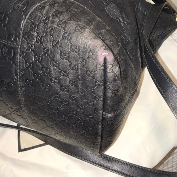 Gucci Guccissima Black Leather Two-way Handbag - Picture 5 of 7